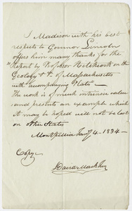 David Mack? letter to Governor Levi Lincoln, Jr., 1834 January 4