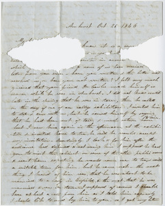Orra White Hitchcock letter to Bela White, 1846 October 26