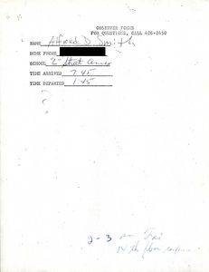 Citywide Coordinating Council daily monitoring report for South Boston High School's L Street Annex by Alfred D. Smith, 1975 September 30