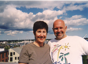 Bill and Sarah on the roof of their condo in New Bedford Whaling National Park