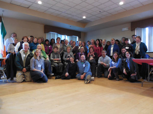 Volunteers and staff at the Irish Immigrant Experience Mass. Memories Road Show