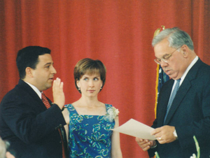 Boston City Councilor Rob Consalvo swearing-in at Hyde Park Community Center