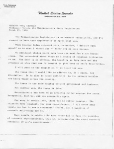Statement before the Massachusetts State Legislature