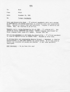 Memo to Rich from Mitch regarding Tsongas Enactments