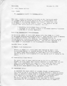 Legislative Agenda for Economic Policy