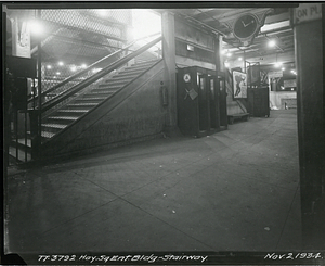 Haymarket Square entrance of building, stairway