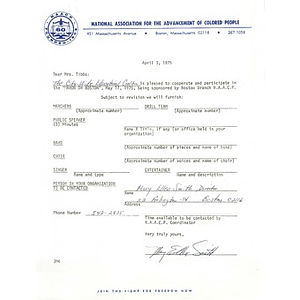 Participation form, April 3, 1975.