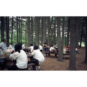 Chinese Progressive Association members picnicking on a trip to Vancouver