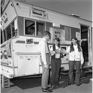 WNEU radio broadcasting trailer at student orientation