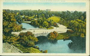 Panorama showing Duck Pond Bridge, Franklin Park, Boston, Mass.