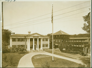 Exterior view of the administration building, F.W. Bird & Son's Paroid Mill, East Walpole, Mass., undated