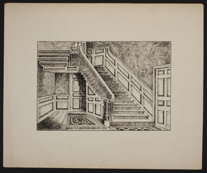 Early New England Interiors. [Cabot House staircase.]