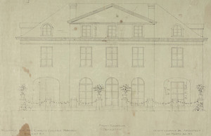 Front elevation, 1/4 inch scale, residence of Mrs. Charles C. Pomeroy [Edith Burnet (Mrs. Charles Coolidge Pomeroy)], "Seabeach", Newport, R. I., 1900.