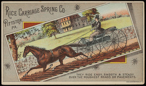 Trade card for the Rice Carriage Spring Co., Rice Coil Spring, Pittston, Pennsylvania, undated