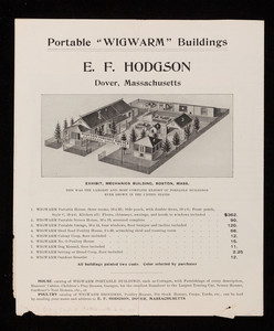 Portable Wigwarm buildings, E.F. Hodgson, Dover, Mass.