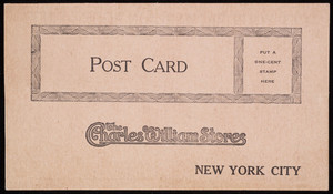 Postcard for The Charles William Stores, New York, New York, undated