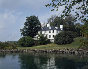 View of facade from the estuary, Sayward-Wheeler House, York Harbor, Maine
