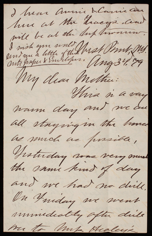 Thomas Lincoln Casey, Jr. To Emma Weir Casey, August 3, 1879 - Digital ...