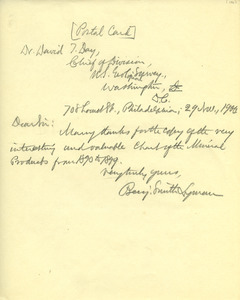 Letter from Benjamin Smith Lyman to David T. Day