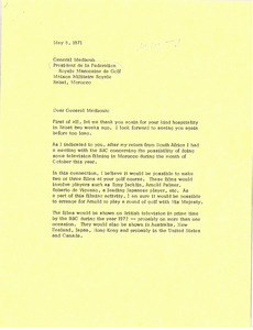 Memorandum from Mark H. McCormack to Maison Militaire Royale