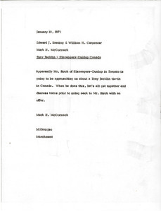 Memorandum from Mark H. McCormack to Edward J. Keating and William H. Carpenter