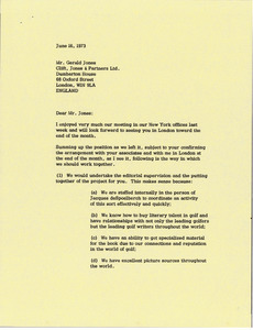 Letter from Mark H. McCormack to Gerald Jones