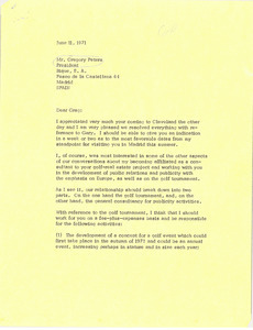 Letter from Mark H. McCormack to Gregory Peters