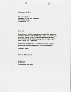 Letter from Mark H. McCormack to Art Sohmer