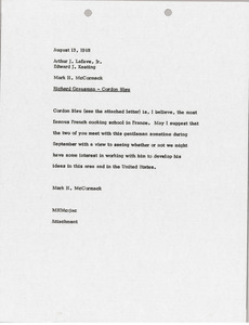 Memorandum from Mark H. McCormack to Arthur J. Lafave and Edward J. Keating