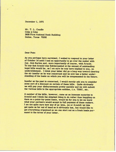 Letter from Mark H. McCormack to T L. Caudle