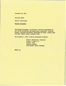 Memorandum from Mark H. McCormack to executive staff