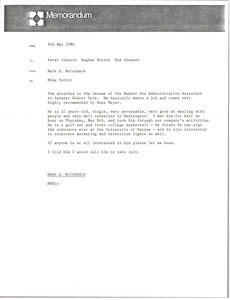 Memorandum from Mark H. McCormack to Peter Johnson