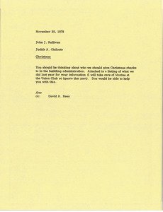 Memorandum from Judy A. Chilcote to John J. Sullivan