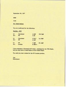 Memorandum from Judy A. Chilcote to Mark H. McCormack