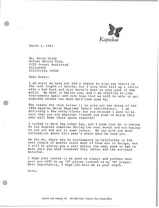 Letter from Mark H. McCormack to Berry Gordy