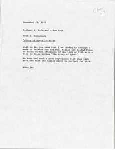 Memorandum from Mark H. McCormack to Michael W. Halstead