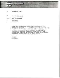 Memorandum from Mark H. McCormack to H. Richard Isaacson