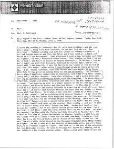 Memorandum from Mark H. McCormack to trip report file