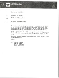 Memorandum from Mark H. McCormack to Douglas D. Pirnie