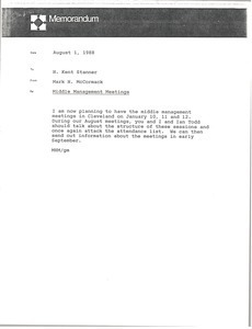 Memorandum from Mark H. McCormack to H. Kent Stanner