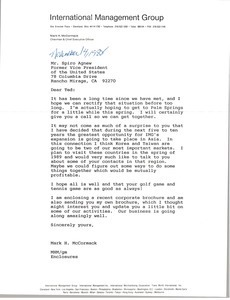 Letter from Mark H. McCormack to Spiro Agnew