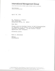 Letter from Mark H. McCormack to Bennett E. Bidwell