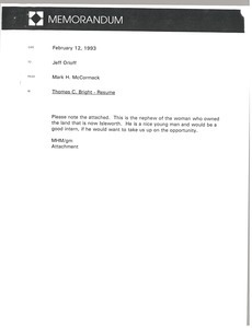 Memorandum from Mark H. McCormack to Jeff Orloff