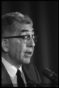 Ernest Nagel. moderator of the second panel, speaking at the National Teach-in on the Vietnam War