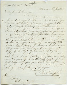 Letter from Thomas Griffith to Joseph Lyman