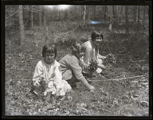 Children with mayflowers