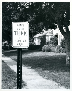 Don't even think parking sign