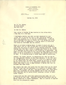 Letter from John E. Nail to W. E. B. Du Bois