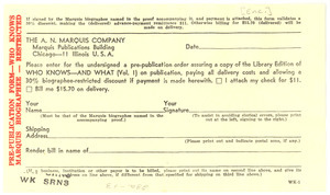 A. N. Marquis pre-publication form