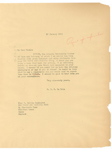 Letter from W. E. B. Du Bois to New Times and Ethiopia News